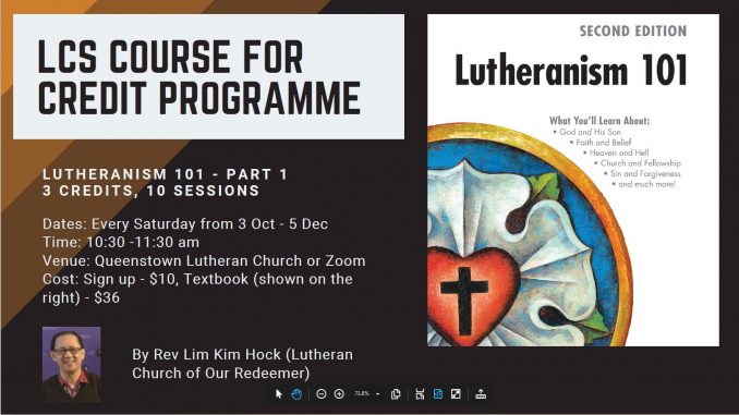 Course For Credit C4c Lutheranism 101